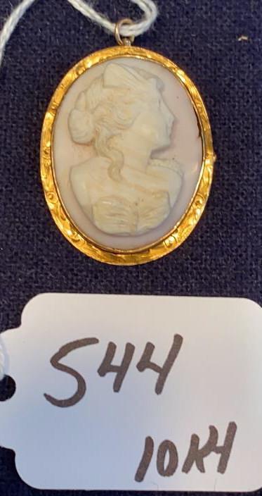 10KT GOLD CAMEO PIN / PENDANT (1 of 4)