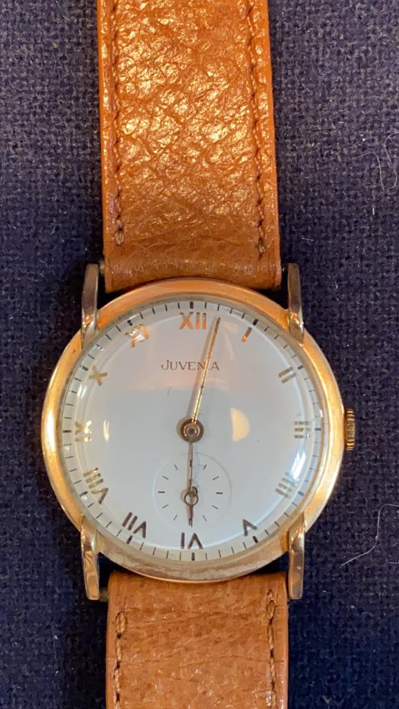 JUVENIA 18KT GOLD MENS WRIST WATCH ~ 15 JEWELS: ~