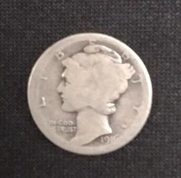 1916 (D) DENVER MINT MERCURY HEAD DIME (1 of 2)