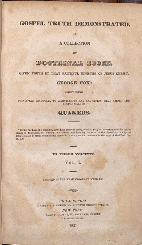 THE WORKS OF GEORGE FOX 1831 - 5 VOLUMES: VOLUMES 4-8