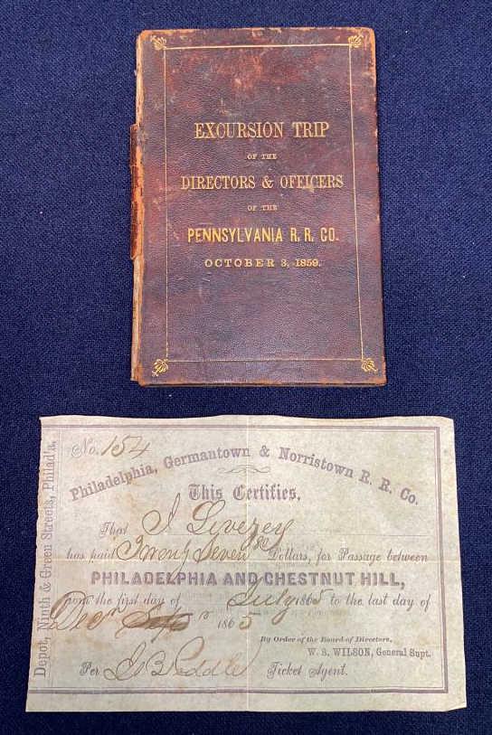 1859 EXCURSION TRIP PA RAILROAD BOOK & TICKET (1 of 9)
