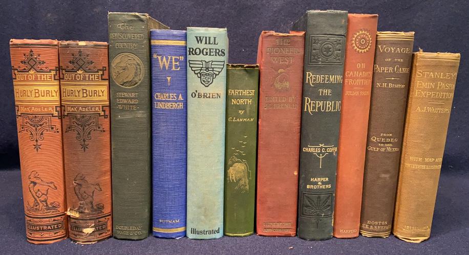 11 ANTIQUE TRAVEL & ADVENTURE HARDBOUND BOOKS (1 of 7)