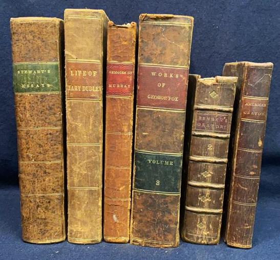 6 VARIOUS ANTIQUE LEATHER-BOUND BOOKS (1 of 12)