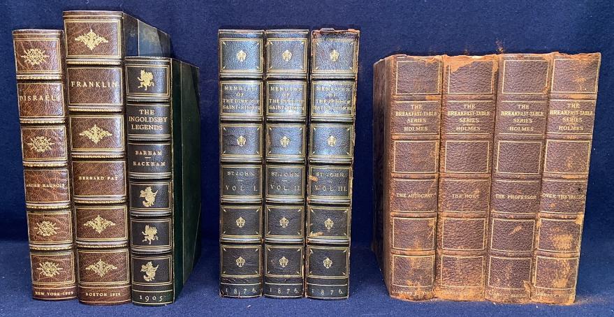 10 ANTIQUE LEATHER BOUND BOOKS (1 of 12)