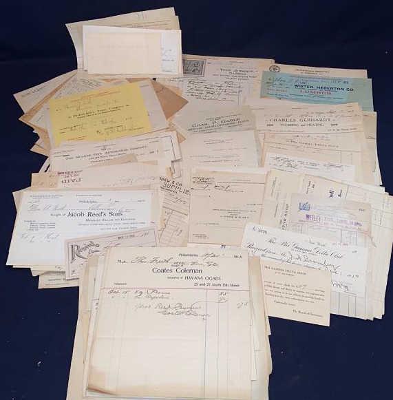 LARGE COLLECTION OF ADVERTISING LETTERHEADS: & PAPER EPHEMERA