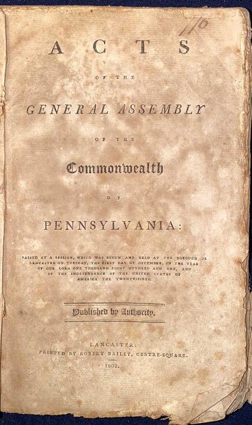ACTS OF THE GENERAL ASSEMBLY -1802- (1 of 6)