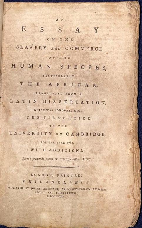 SLAVERY & COMMERCE OF THE HUMAN SPECIES 1786 (1 of 7)