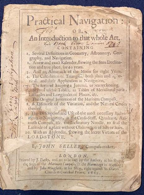 1669 JOHN SELLER PRACTICAL NAVIGATION OR AN INTRO. (1 of 10)