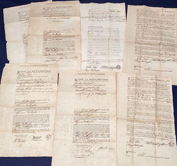 7 ANTIQUE PENNSYLVANIA LAND INDENTURE DOCUMENTS (1 of 12)