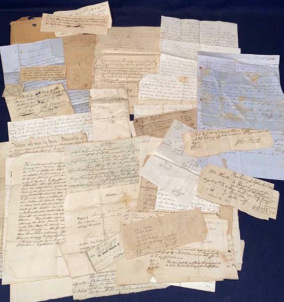 COLLECTION OF ANTIQUE LETTERS, DEEDS, ETC. (1 of 8)