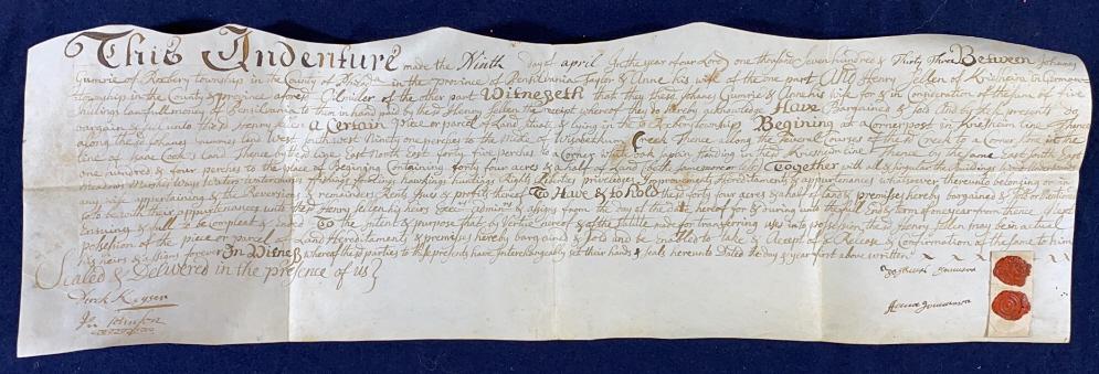 1733 ROXBURY TOWNSHIP PA VELLUM LAND INDENTURE (1 of 5)