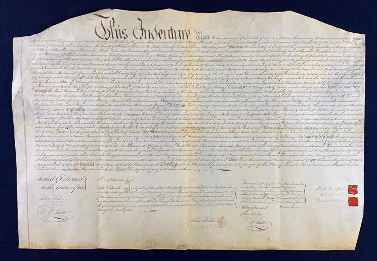 1805 ROXBOROUGH, PENNSYLVANIA VELLUM LAND INDENTUR (1 of 9)