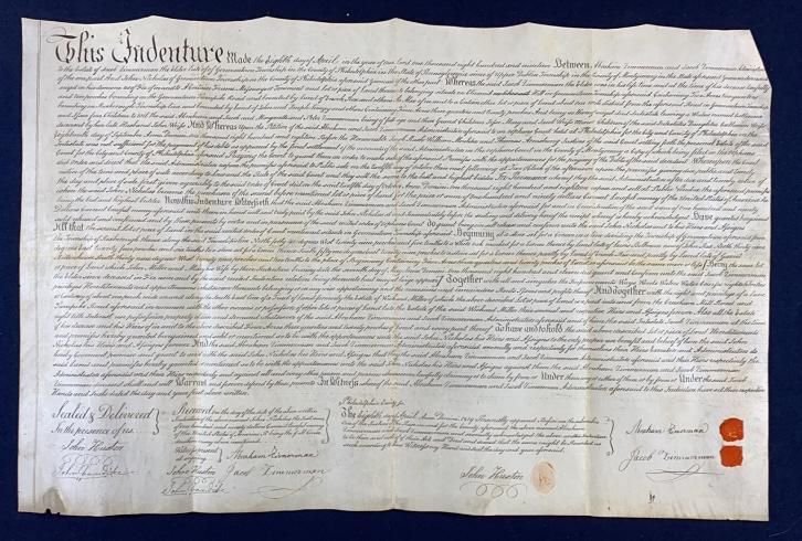 1819 GERMANTOWN, PENNSYLVANIA VELLUM LAND INDENTUR (1 of 10)