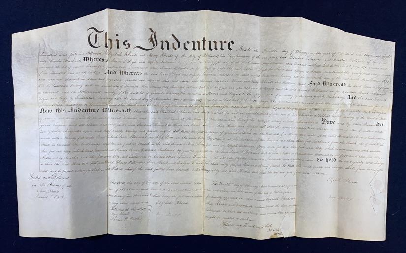 1841 PHILADELPHIA, PENNSYLVANIA LAND INDENTURE (1 of 8)