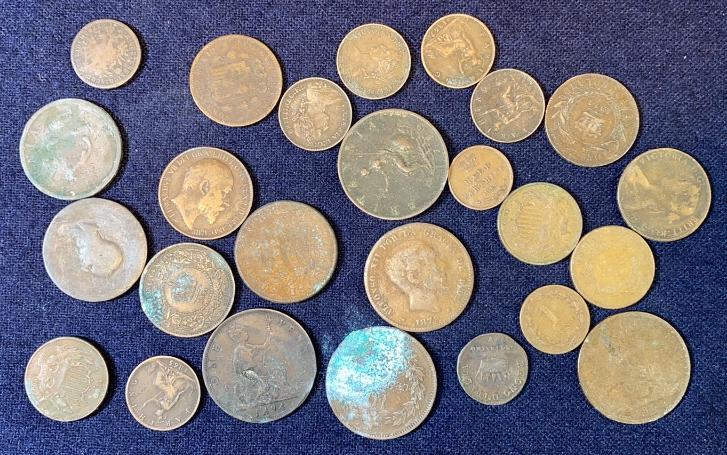 25 VARIOUS EARLY FOREIGN COINS (1 of 4)