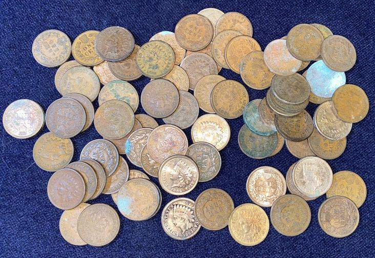 75 VARIOUS DATES INDIAN HEAD PENNIES (1 of 5)