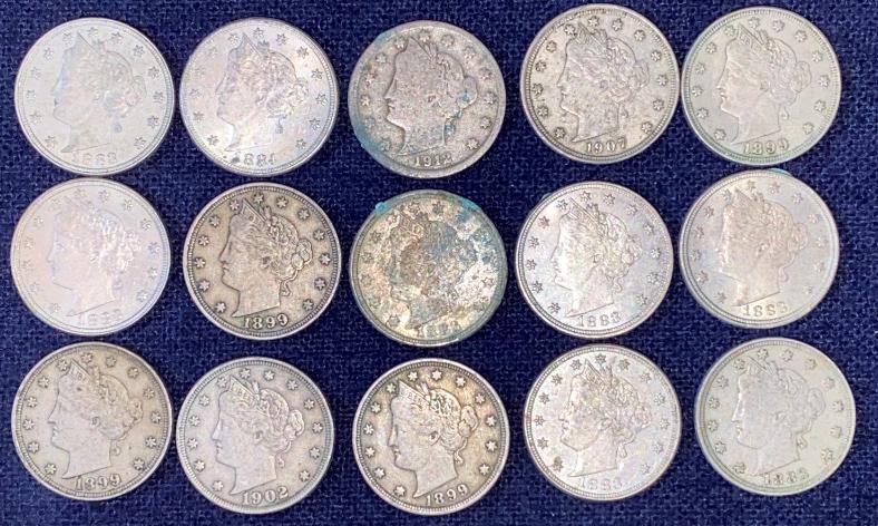 15 V NICKELS W/ VARIOUS DATES (1 of 4)