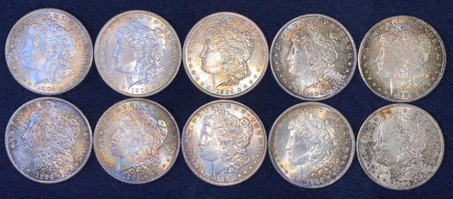 10 MORGAN SILVER DOLLARS (1 of 5)