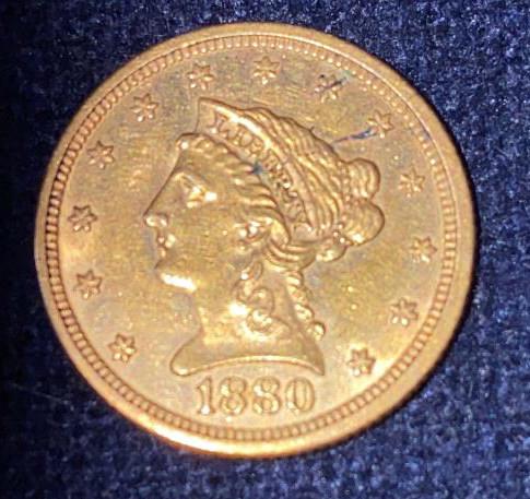 1880 $2 1/2 GOLD COIN (1 of 5)