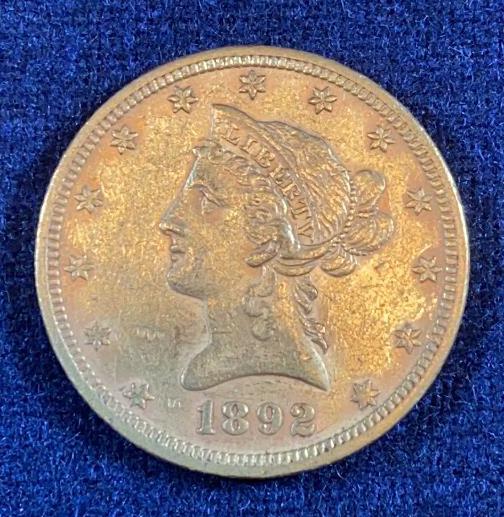 1892 $10 LIBERTY HEAD GOLD COIN (1 of 3)