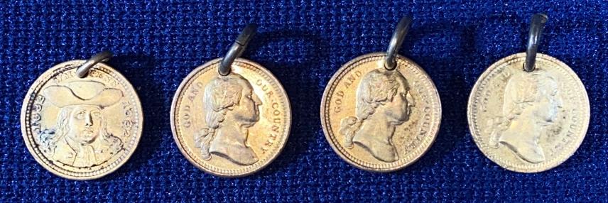 4 - 19TH CENTURY GILT METAL LORD'S PRAYER MEDALS (1 of 5)