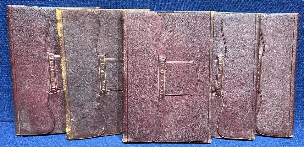 5 ANTIQUE LEATHER BOUND TRAVEL BOOKS 1873 (1 of 6)