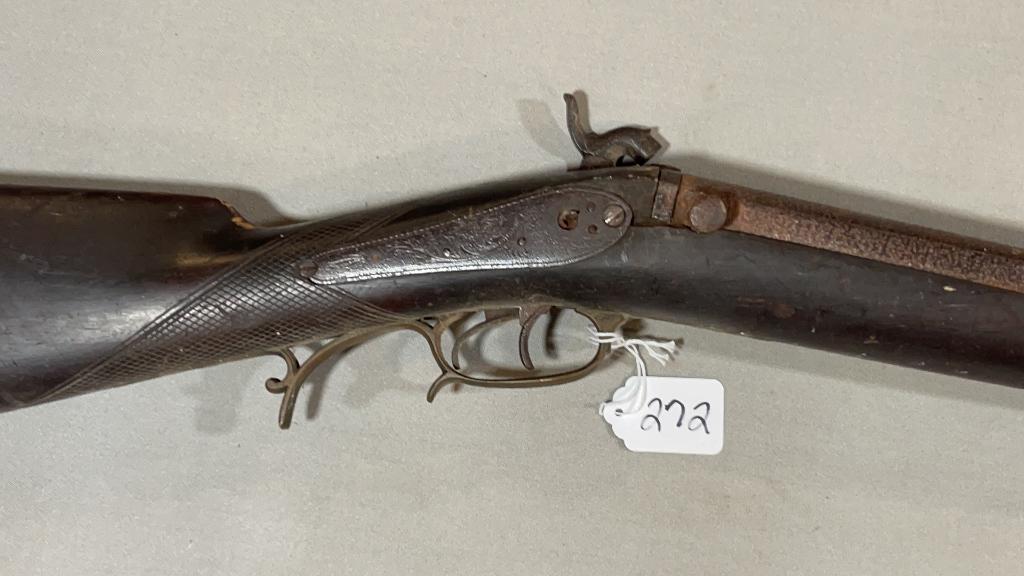 ANTIQUE MUZZLELOADER DOUBLE BARREL/WALL HANGER (0272) on Jan 01, 2023