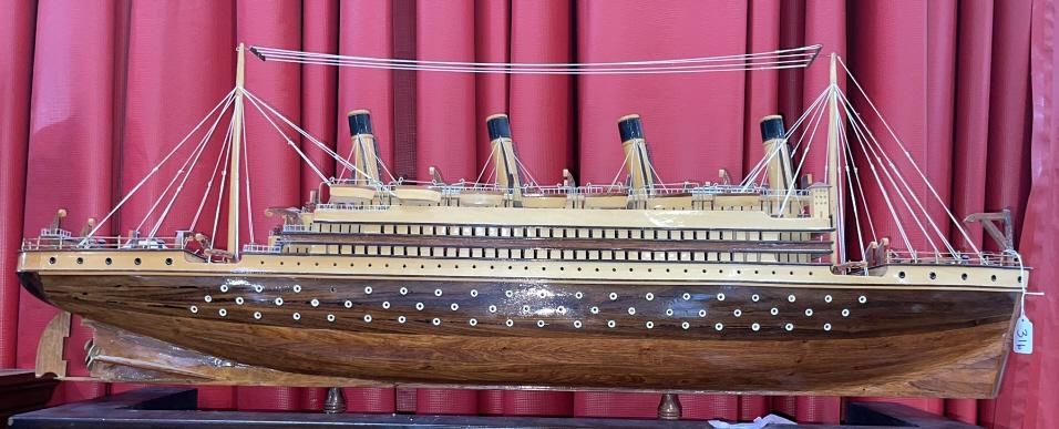 LARGE WOODEN STEAMSHIP MODEL: ~