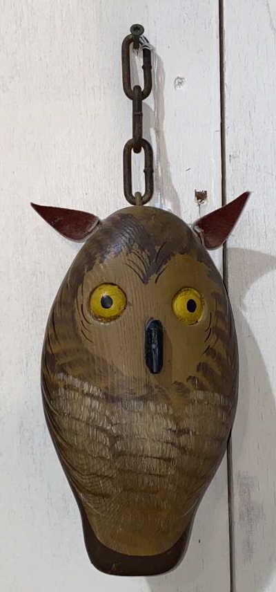SMALL OWL CARVING BY VERNON BRYANT: ~