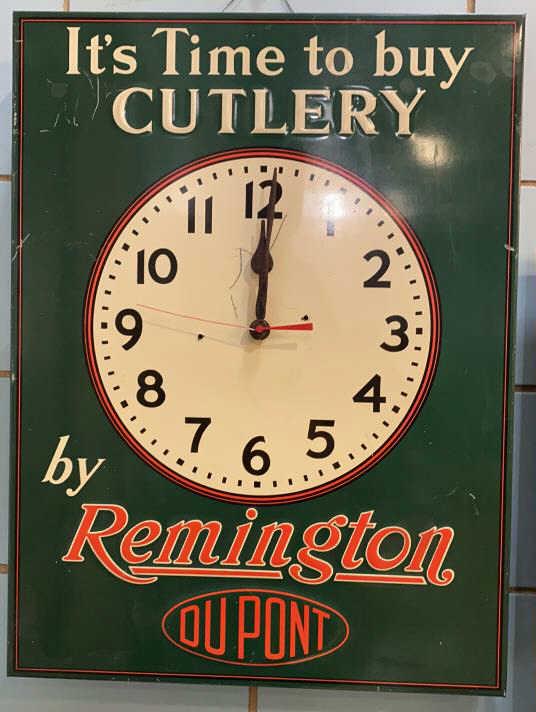METAL ADV. CLOCK REMINGTON DUPONT: REPRODUCTION