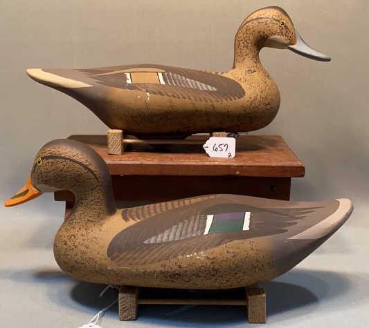 2 JOEY JOBES DECOYS ~ HEN MALLARD & PINTAIL: ~