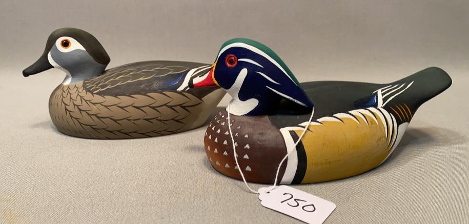 PAIR MINI BARRY FUCHS WOOD DUCKS: ~