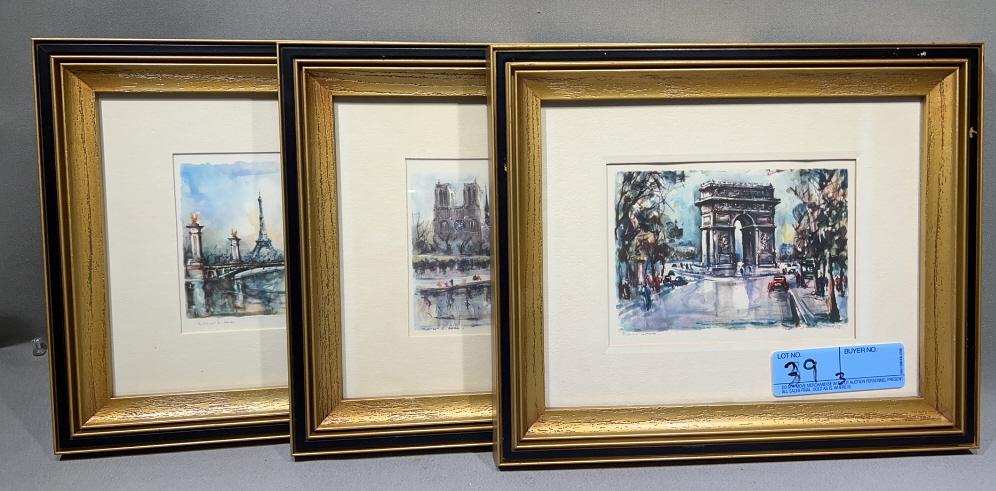3 FRAMED FRENCH PRINTS (1 of 5)