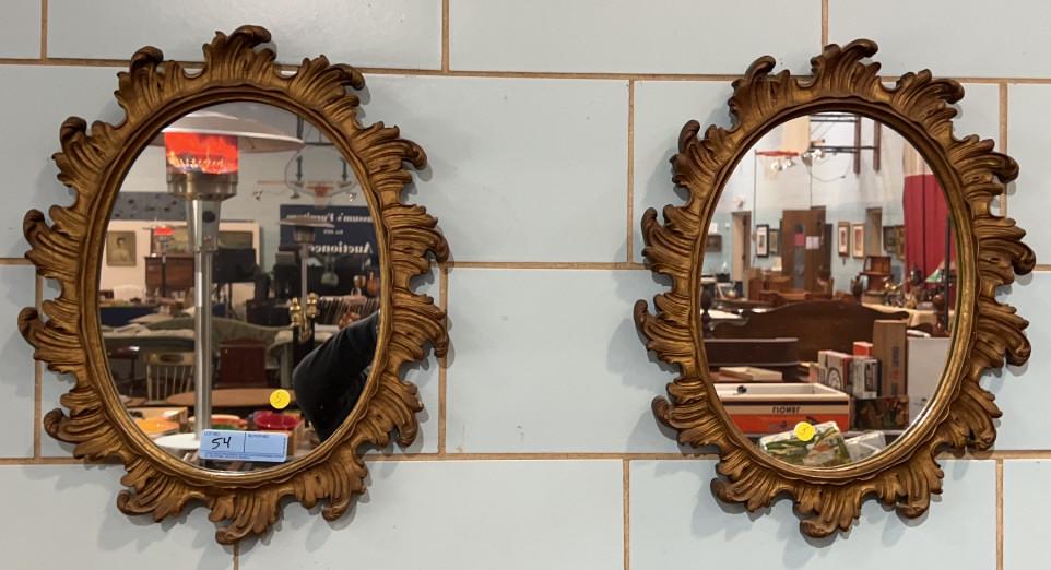 3 GOLD OVAL MIRRORS (1 PAIR) (1 of 4)