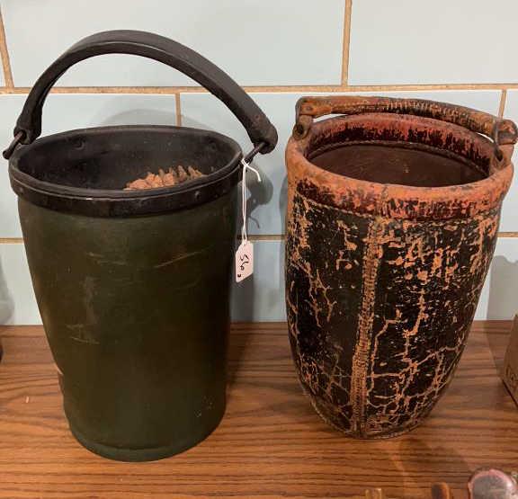 2 LEATHER FIRE BUCKETS (1 of 3)
