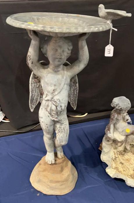 LEAD STANDING FIGURAL BIRD BATH (1 of 3)