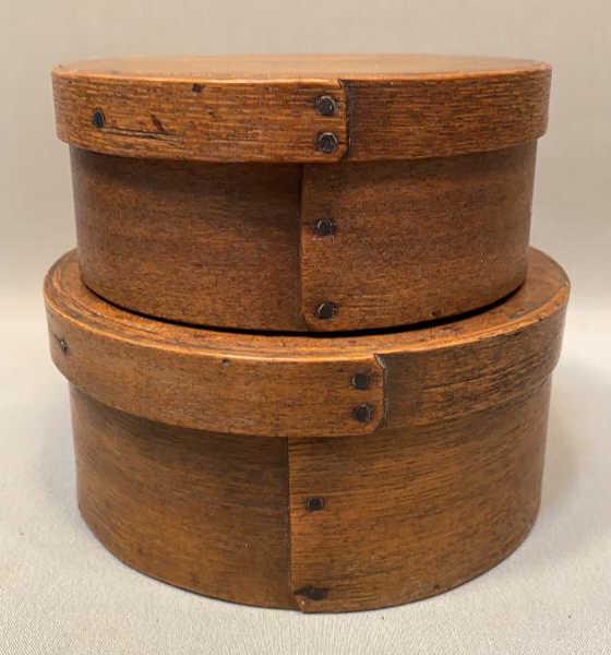 2 ANTIQUE ROUND SHAKER STYLE BOXES (1 of 5)