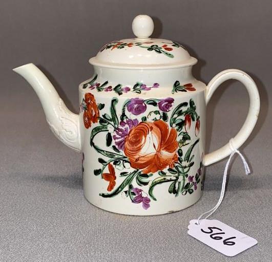 EARLY ANTIQUE HAND PAINTED TEA POT (0566) on Feb 19, 2023 Russum's