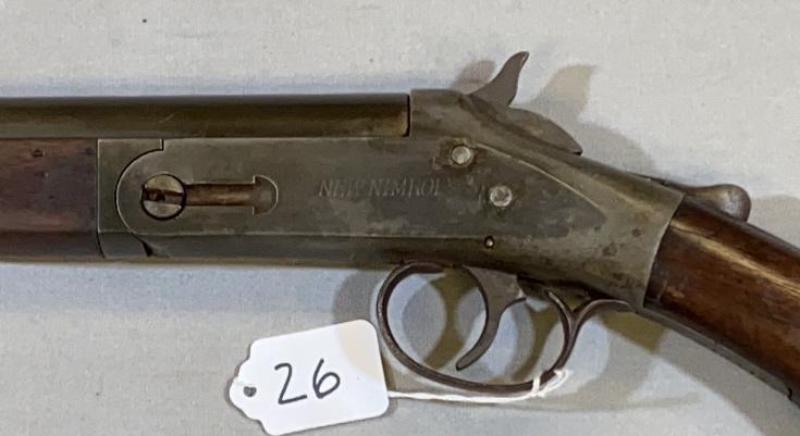 NEW NIMORAL 12 GAUGE SINGLE SHOT: THIS FIREARM REQUIRES A $30 BACKGROUND CHECK BEFORE IT CAN CHANGE HANDS. IT CAN BE PICKED UP HERE AT THE AUCTION HOUSE ON AUCTION DAY OR MUST BE PICKED UP IN GALENA MD AT THE FFL DEALERS PLACE OF BUSI