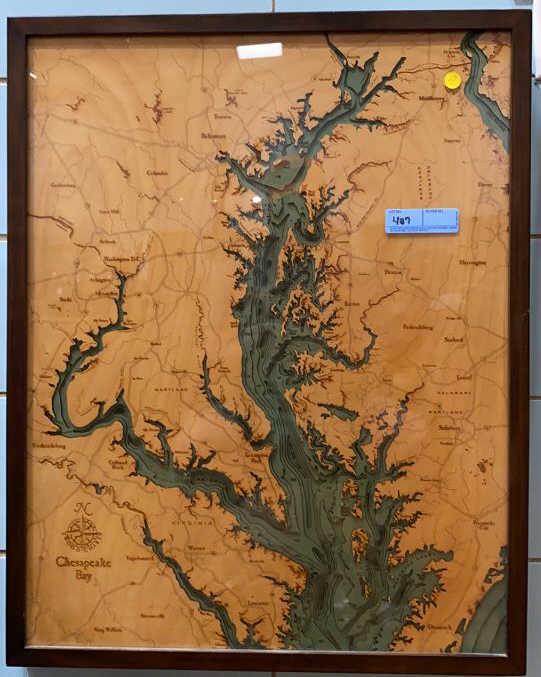 3D WOODEN CHESAPEAKE BAY MAP: ~