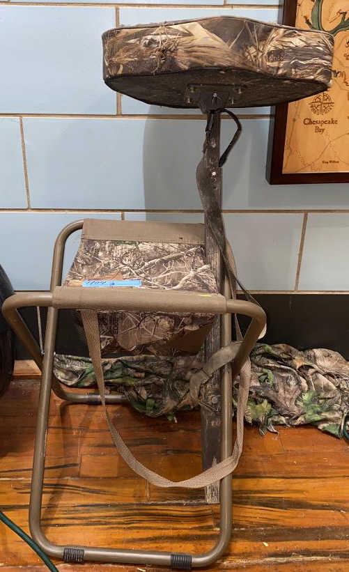 MARSH & FOLDING HUNTING STOOLS: ALONG WITH A MESH CAMO TURKEY BLIND