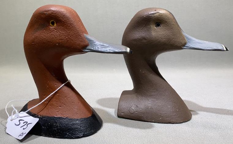 PR OF HARRY JOBES CAST IRON REDHEAD BOOKENDS: ~