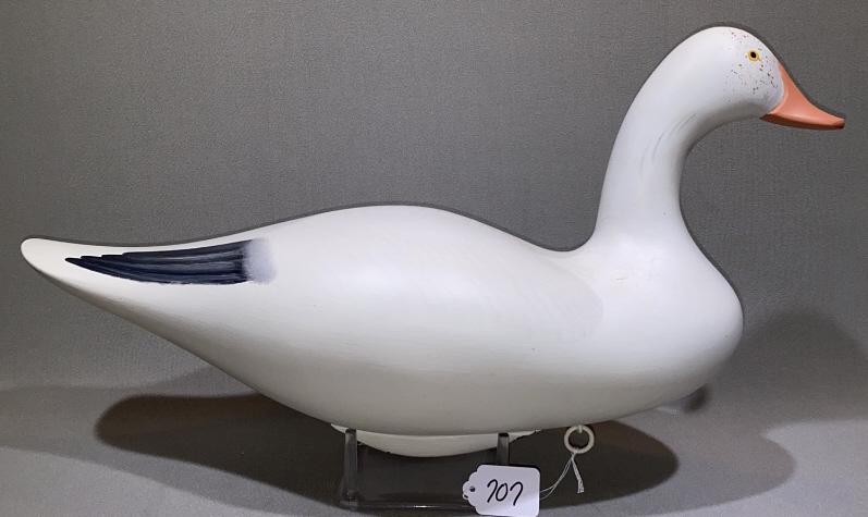PAT VINCENTI SNOW GOOSE DECOY: SIGNED & DATED 1999