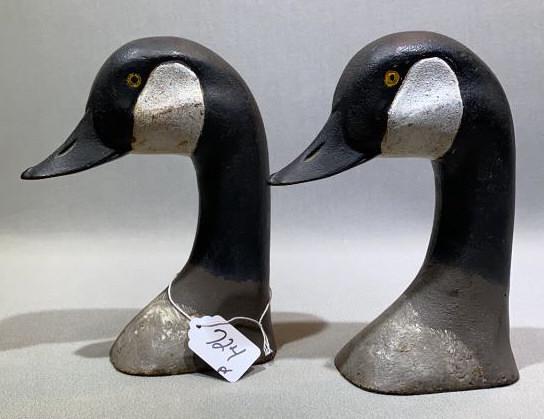CAPT. HARRY JOBES CAST IRON CANADA GOOSE HEADS: ~