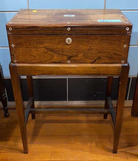ANTIQUE INLAID LAP DESK W/ STAND (1 of 5)