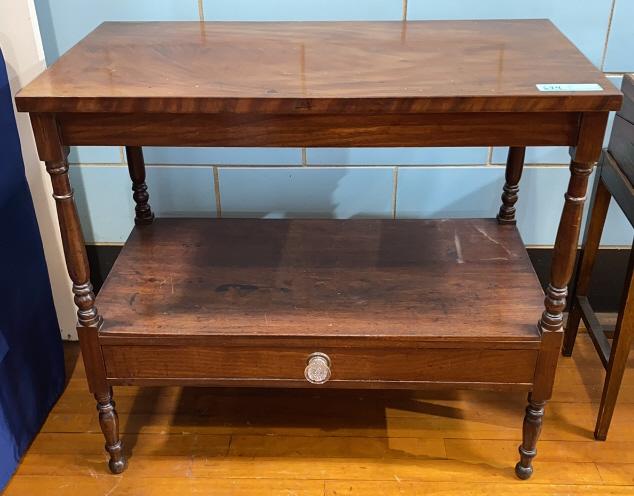 ANTIQUE ENGLISH MAHOGANY 1 DRAWER HALL TABLE (1 of 5)