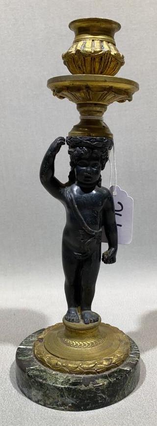 BRONZE FIGURAL CANDLESTICK (1 of 4)