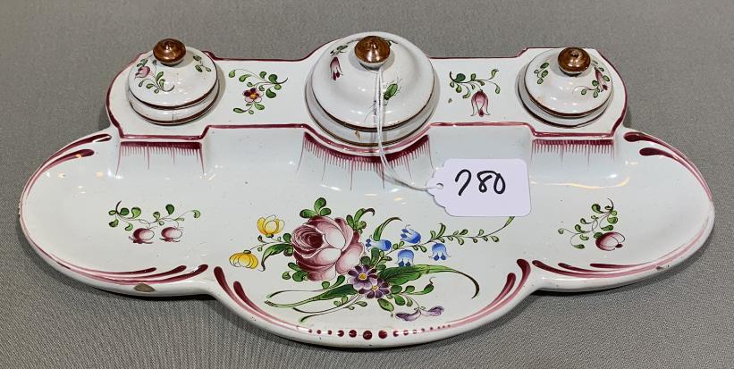 HAND PAINTED FRENCH PORCELAIN DESK SET (1 of 5)