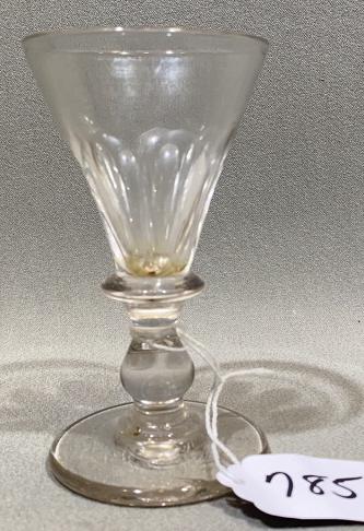 EARLY HANDBLOWN STEMWARE: 4 1/2" TALL & THE BASE IS 2 3/8"