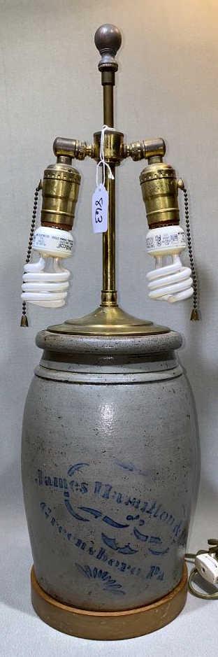 JAMES HAMILTON  GREENSBORO, PA CROCK LAMP (1 of 5)